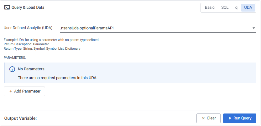 UDA with no required parameters