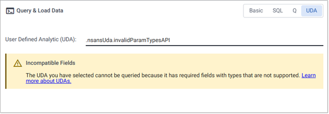UDA incompatible fields