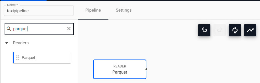 Drag and drop parquet node