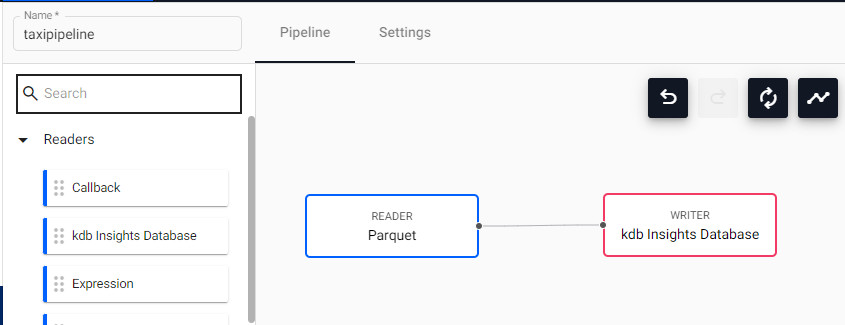 Drag and drop a _kdb Insights Database_ node