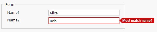 Example of a custom validator with error message