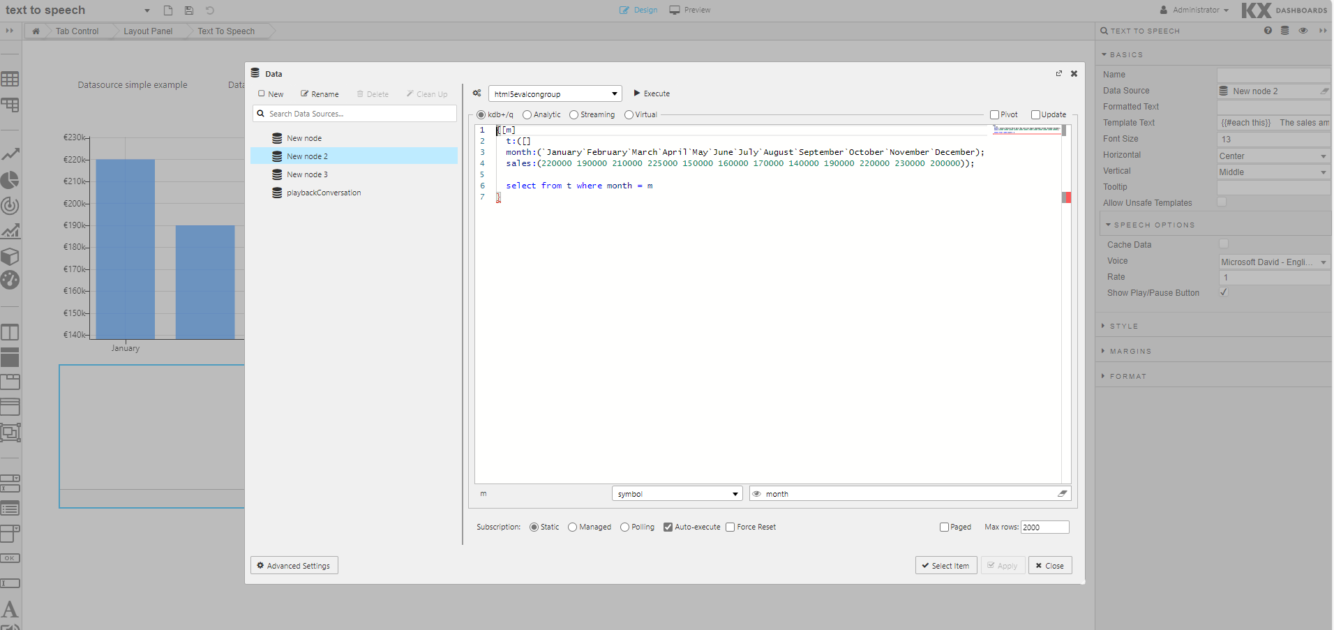 Text to speech data source example
