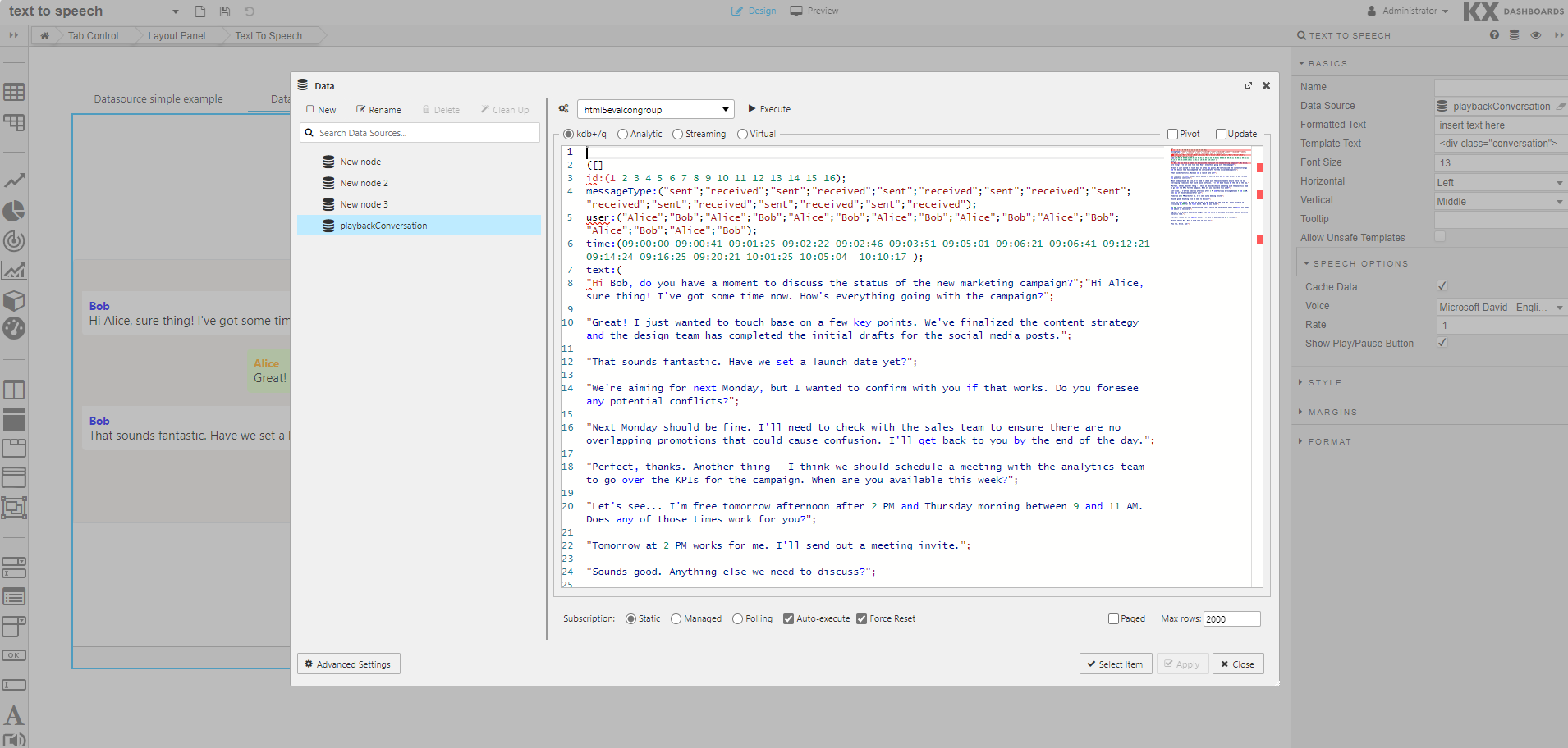 Text to speech example
