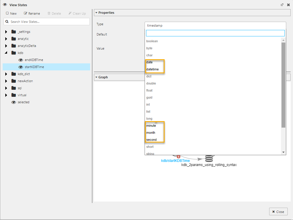 Selectable data types