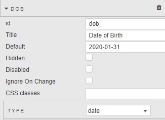 Default date field