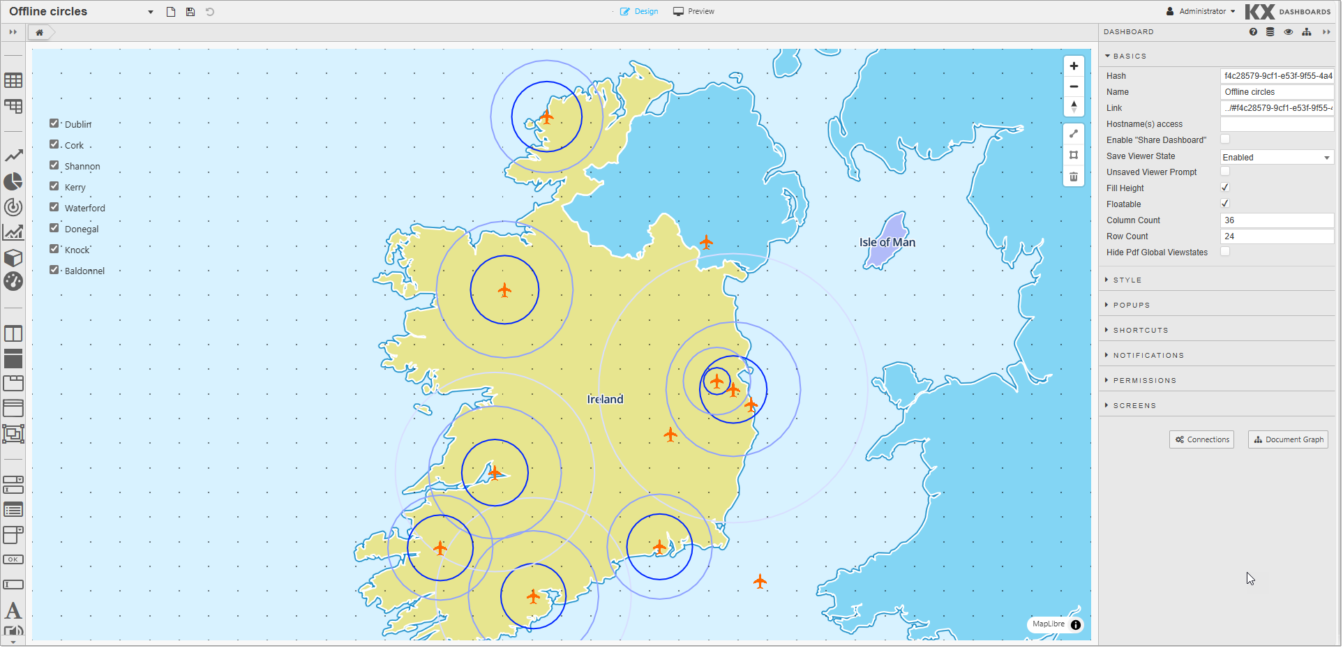 Concentric Circles example
