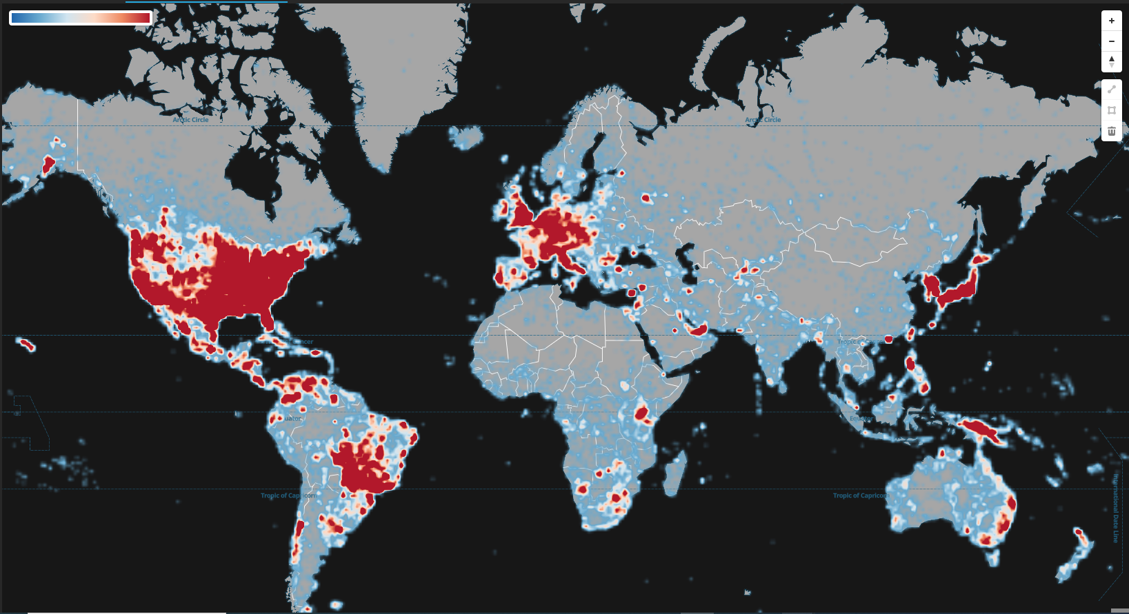 An Map with a heatmap