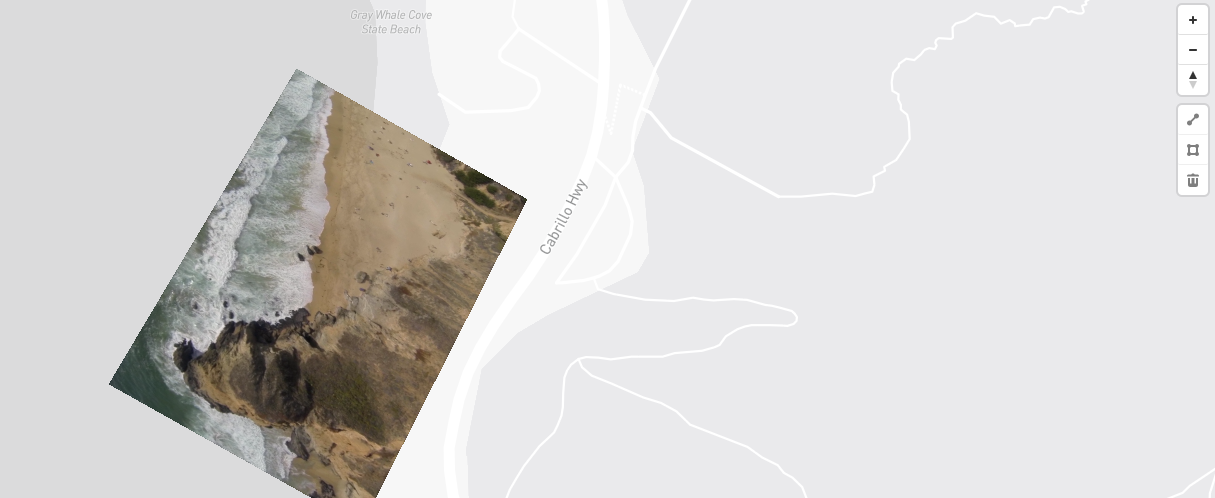 Video overlay on a map